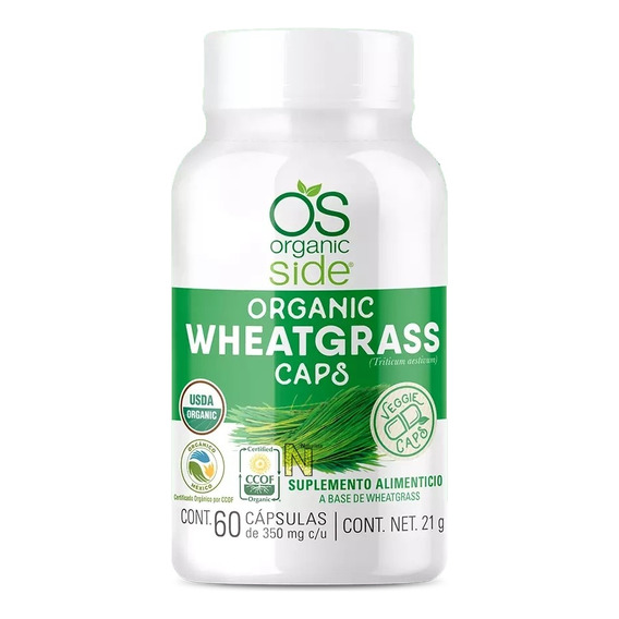 Wheatgrass (pasto De Trigo) (60 Caps) Organic Side Greenside