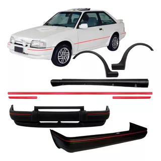 Kit Spoiler Lateral Friso Fino Parachoque Escort Xr3 90/92