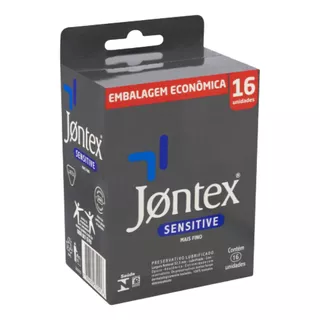 16 Camisinha Preservativo Sensitive Jontex + Fino E Sensivel