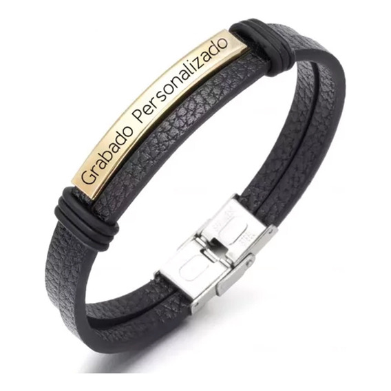 Pulsera Hombre Cuero Genuino Grabado Personalizado