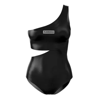 Body Feminino Flamengo Voyage Silhueta Moderno Metalizada