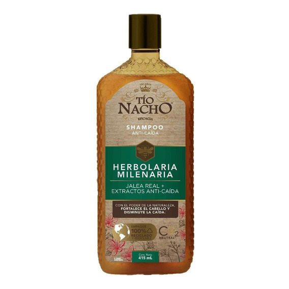 Shampoo Tío Nacho Herbolaria Milenaria de jalea real en botella de 415mL por 1 unidad