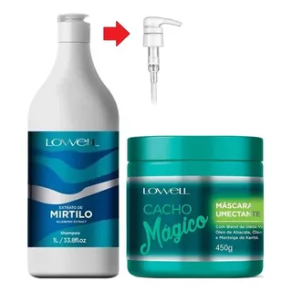 Shampoo Mirtilo 1 Litro + Máscara Cacho Mágico 450g