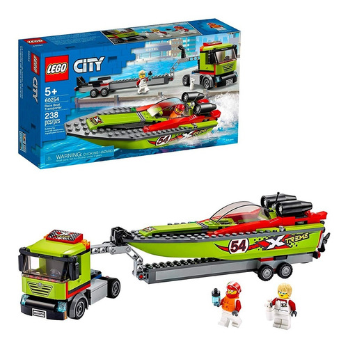 Set de construcción Lego City Race boat transporter 238 piezas  en  caja