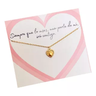 Collar De Corazón Regalo Novios Aniversario Amigas Acero 22k