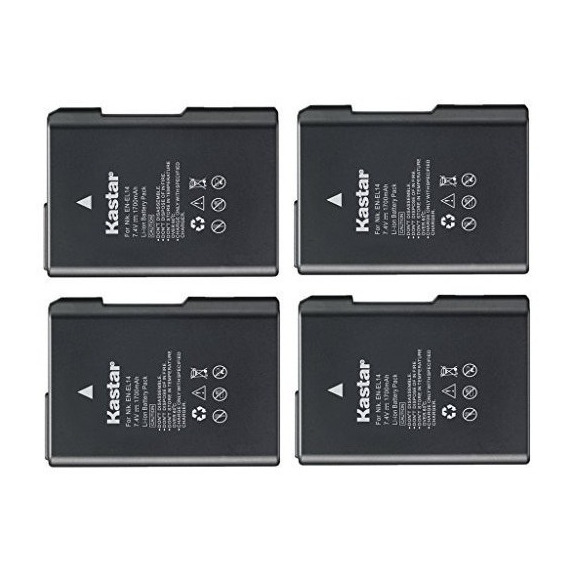 4-pack Baterías Kastar En-el14 Nikon D3100 D5100 D3200 D5200