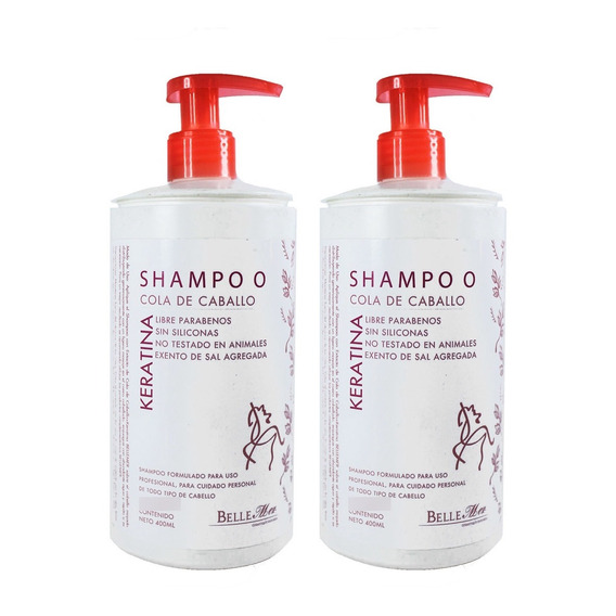 2 Shampoo Cola Caballo Crecimiento Del Cabello 400g Cu