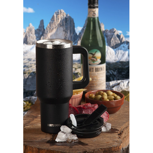 Jarro Vaso Waterdog Cold 1.2 Lts Térmico Con Manija Color Negro Liso