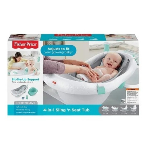 Bañera Tina Crece Conmigo 4-1 Fisher Price - Niño Color Gris/blanco