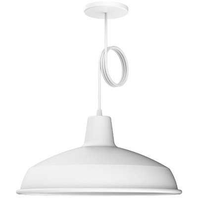 Lampara Colgante Vintage Galponero Blanco Cocina Incluye Led