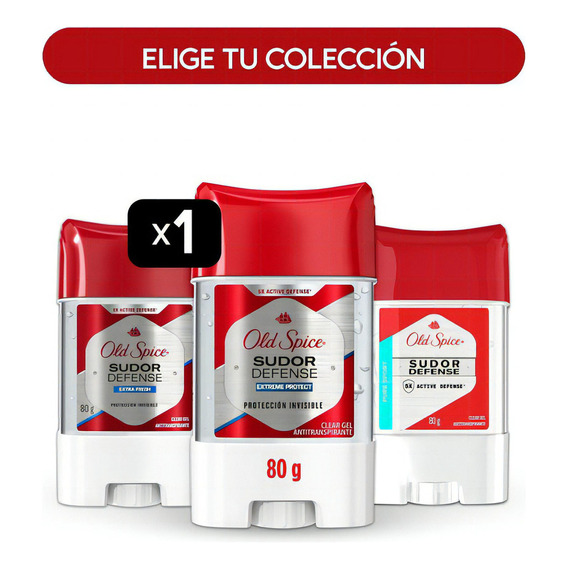 Gel Antitranspirante Old Spice 80 Gr  - Colección Completa Fragancia Extreme Protect