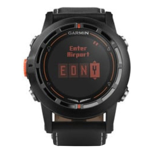 Smartwatch Garmin D2 1.2" caja de  polímero reforzado con fibra negra, malla  negra y marrón de  cuero
