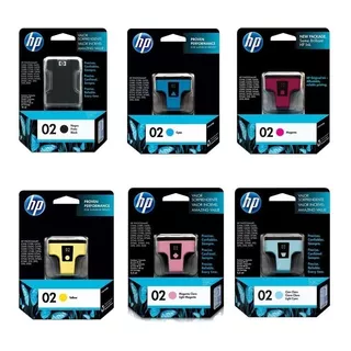 Combo Cartuchos Originales Hp 02 Pack 6 Colores C5180 C6180