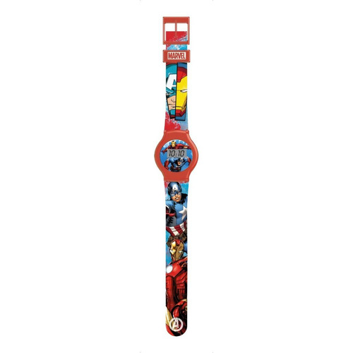 Avengers - Reloj Digital Iron Man Capitan America- Avrj6 Color de la correa Rojo