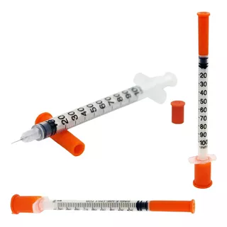 Seringa Insulina 1ml 6x0,25mm Uniqmed Caixa Com 100un Capacidade Em Volume 1 L