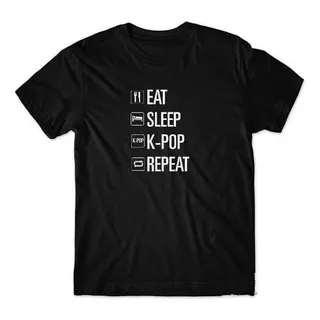 Camiseta Masculina Sleep Repeat K-pop - Camisa Unissex 