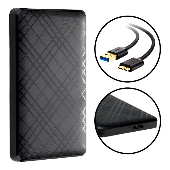 Case Externo Disco Duro Sata 2.5 PuLG Usb 3.0 - Pc - Laptop Color Negro