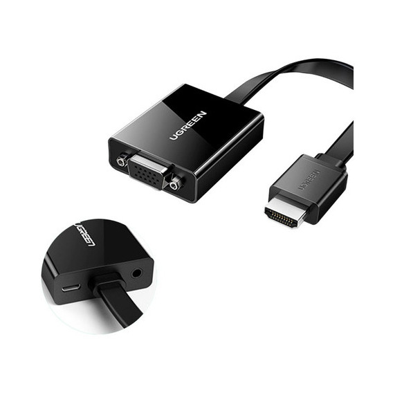 Ugreen Convertidor Hdmi A Vga + Audio Plug 3.5 - 1920x1080