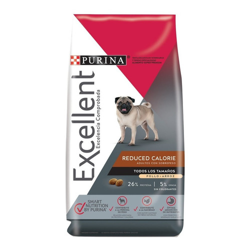 Alimento Excellent Reduced Calorie All Breed Sizes para perro adulto todos los tamaños sabor pollo y arroz en bolsa de 15kg