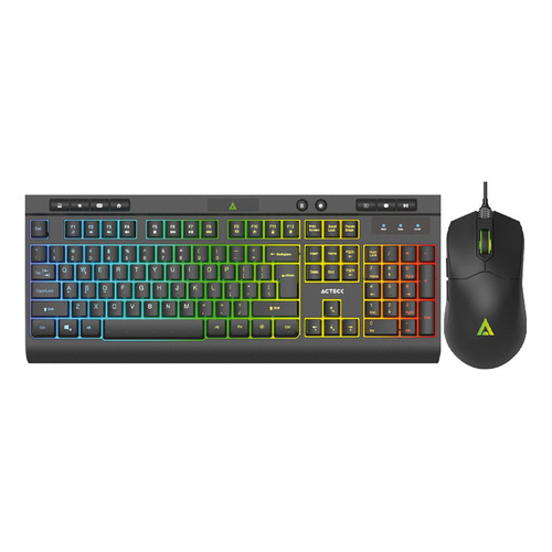 Kit Teclado Y Mouse Acteck Creator Aurean Pro Mk477g Usb Led