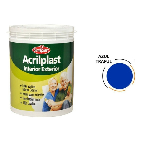 Latex Lavable Acrilplast 20lt Amarillo Azul Verde Bermellon Color Azul Traful