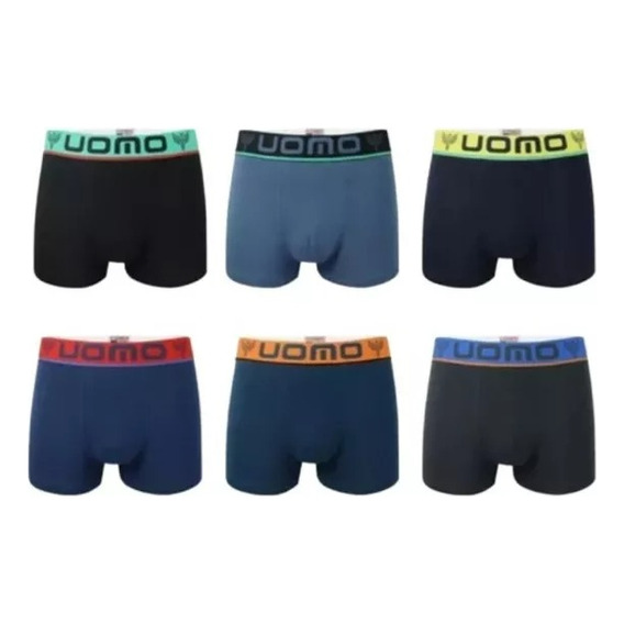 Pack 6 Boxer Masculinos Surtidos Talle Algodón