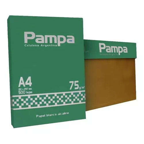 Kit 10 Resma A4 Pampa 500 Hojas 75gr Papel Blanco Caja
