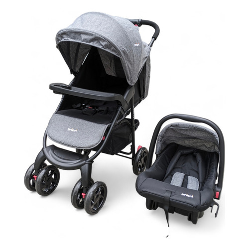 Coche Bebé Priori Wings Travel System Color Gris Chasis Negro