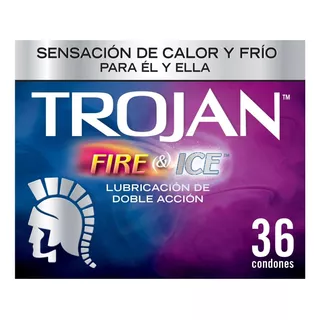 36 Condones Trojan Fire & Ice 12 Carteras Con 3 Condones