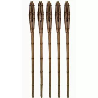 Kit Com 5 Tochas De Bambu Iluminação Decoração 130cm