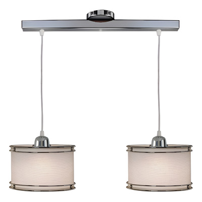Colgante 2 Luces Cromo Doble Aro Deco Apto Led Envío 