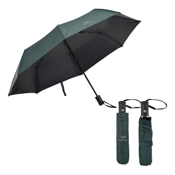 Paraguas Sombrilla Automatico Grande Reforzado Protección Uv Verde Liso