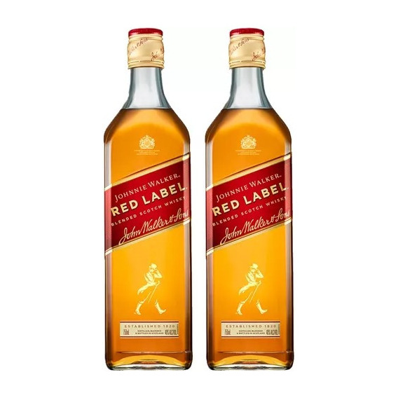 Whisky Johnnie Walker Red Label 1 Litro Etiqueta Roja X2