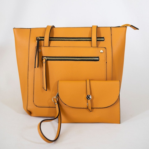 Carteras Dama Con Monedero Sf-9755 Arpelli Color Amarillo