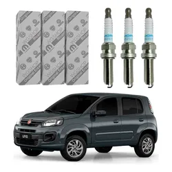  Jogo Velas Mopar Fiat Uno 1.0 6v 3 Cilindros 2017 A 2021