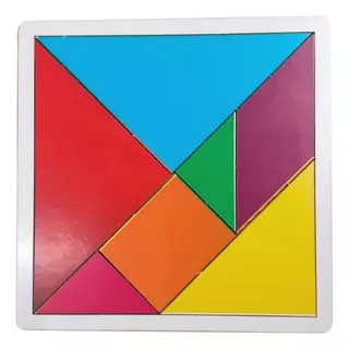 Quebra Cabeça Tangram Colorido 7 Pçs Em Mdf Envio Imediato