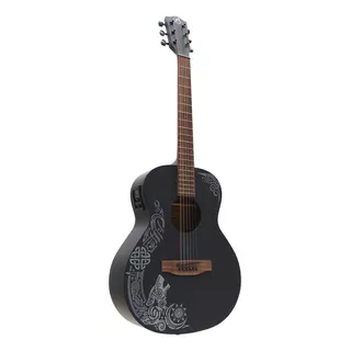 Guitarra Electroacústica Bamboo Ga38 Nordic Wolf Eq Y Funda Color Negro Material Del Diapasón Nogal Orientación De La Mano Diestro