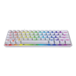 Teclado Gamer Razer Huntsman Mini Qwerty Inglés Us Color Mercury Con Luz Rgb