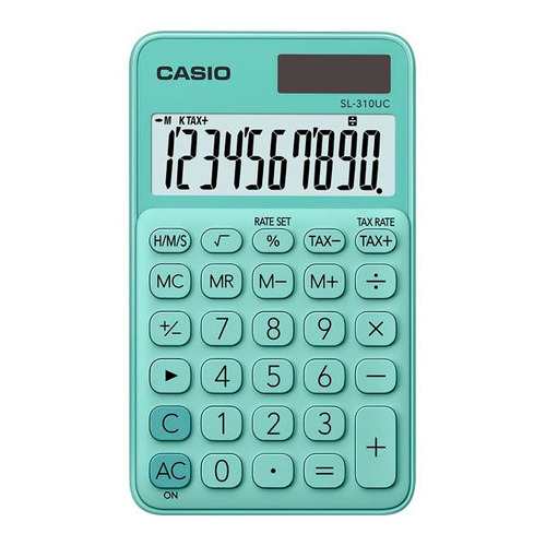 Calculadora de bolsillo Casio Emerald Color SL310uc de 10 dígitos