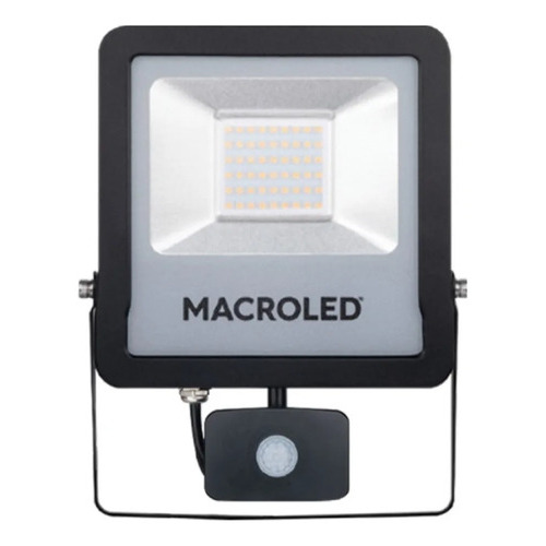 Proyector Reflector Sensor Movimiento 50w Luz Led Macroled Color de la carcasa Negro Color de la luz CALIDO (3000K)