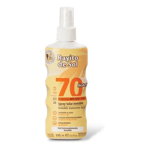 Rayito De Sol Spray Solar Invisible Fps70 X 195ml