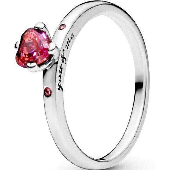 Anillo Pandora Corazón Rojo Reluciente Incluye Kit De Regalo