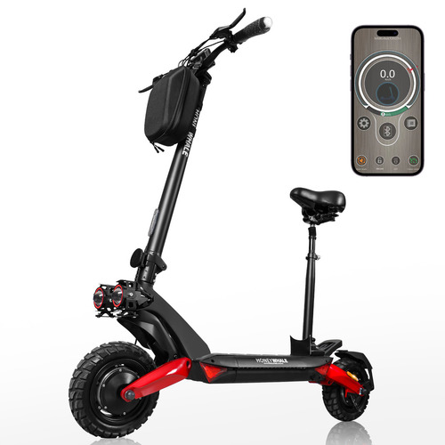 Scooter Eléctrico Patín T8 62 Km/h 800wx2 Motor Honey Whale Color Negro