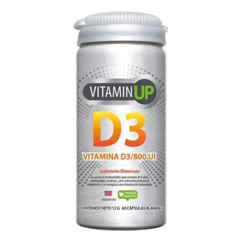 Newscience Vitamin Up Vitamina D3 800 Ui Vegana 60 Caps Sabor Sin Sabor