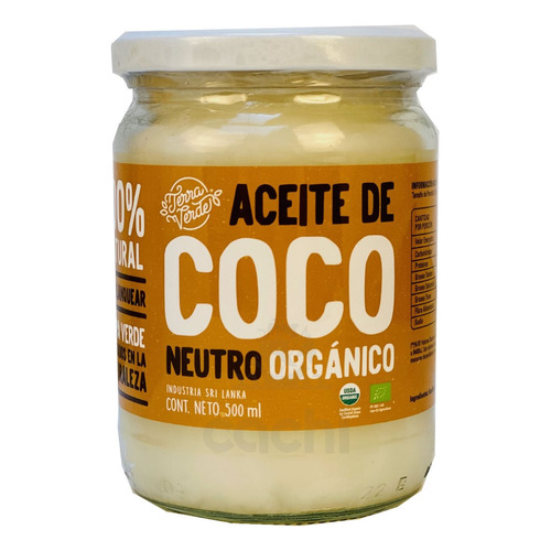 Terra Verde Aceite de Coco Neutro Orgánico virgen 500ml