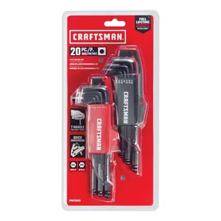 Juego De 20 Llaves Allen Mm Y Std Craftsman Cmht26020