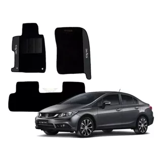 Tapete Civic 2013 2014 2015 2016 G9 Carpete Preto 03 Pçs