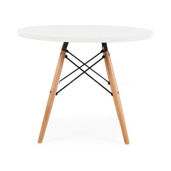 Mesa Eames Redonda 120cm Patas De Madera Calidad Premium