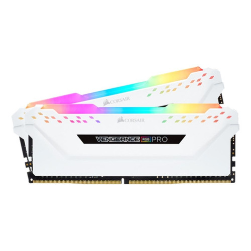 Memoria RAM Vengeance RGB Pro gamer color blanco 16GB 2 Corsair CMW16GX4M2D3600C18