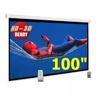 Pantalla Para Proyector Electrica, 100'' Hd 16:9, Control Remoto Inalambrico, Formato Alta Definicion (2.54 Metros)